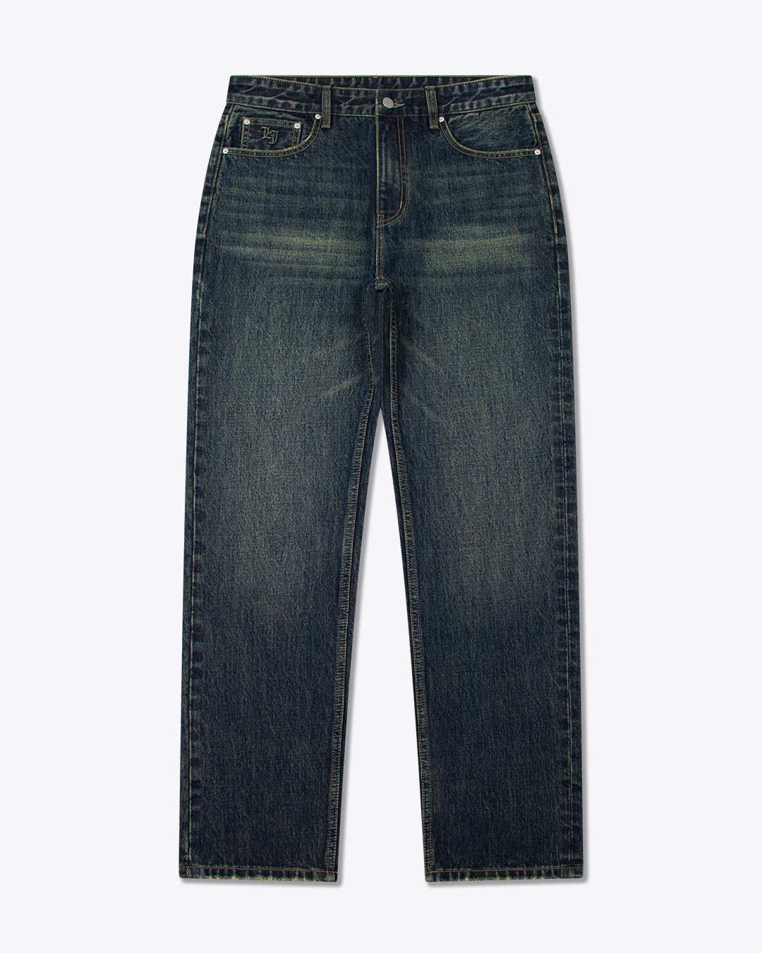 Embossed Dark Blue Jeans