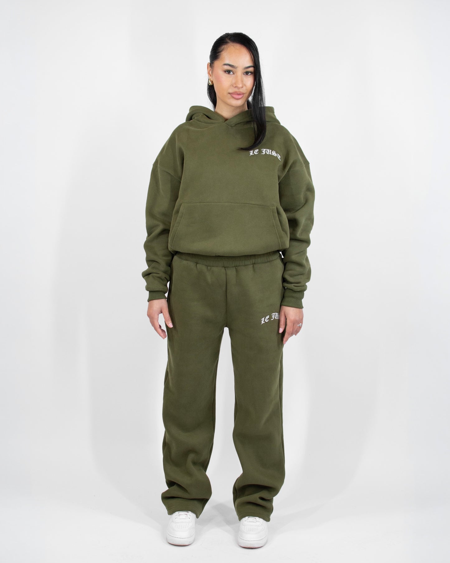 Monogram Straight Leg Joggers - Army Green