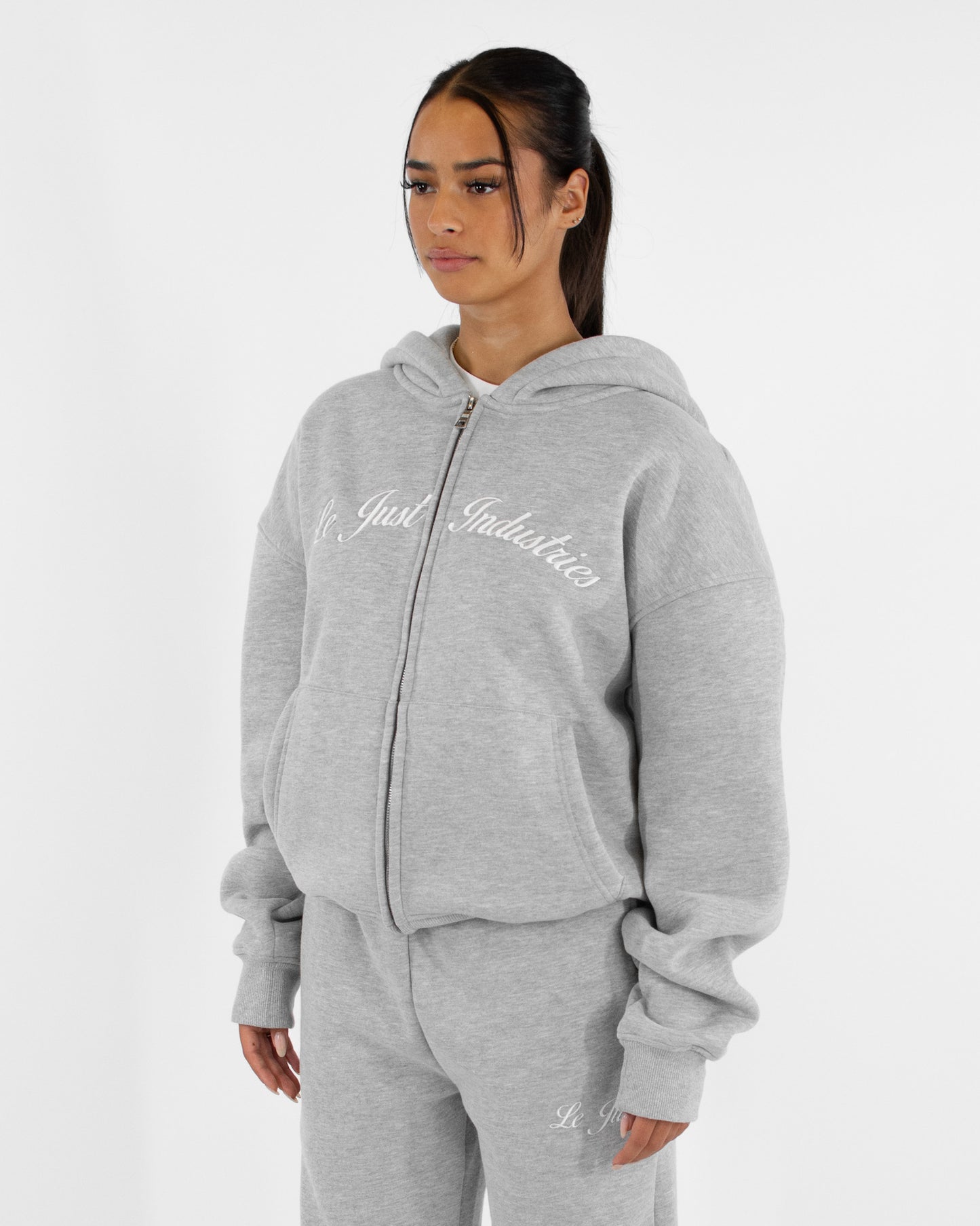 Zip Hoodie - Light Grey