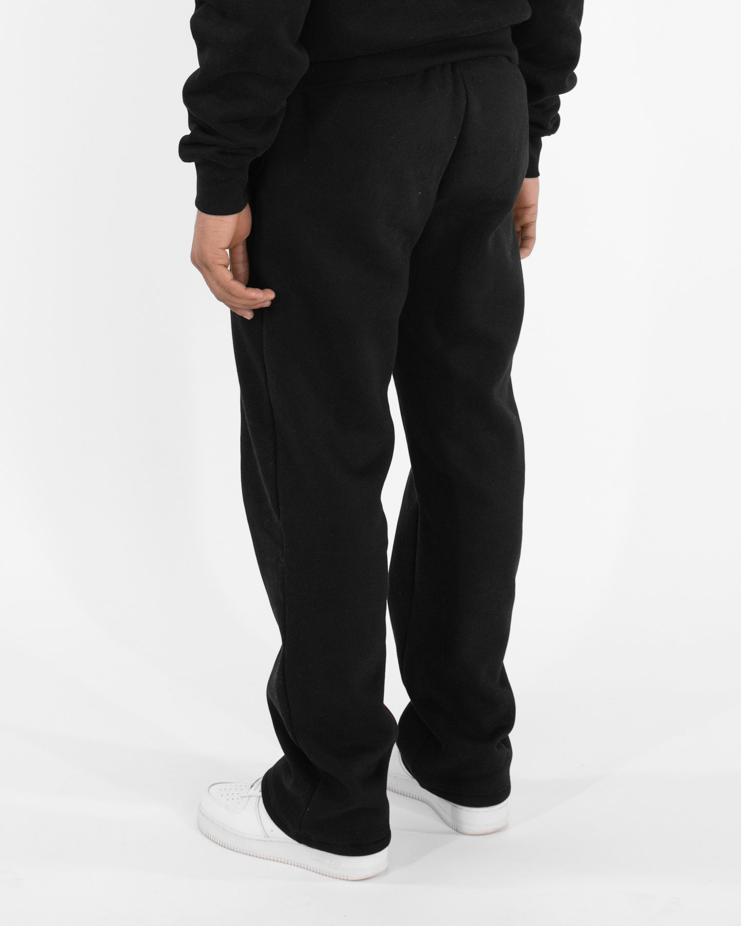 Straight Leg Joggers - Black/White