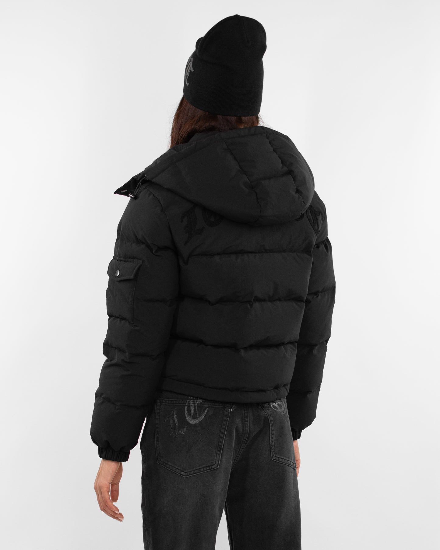 Black Cropped Puffer Jacket
