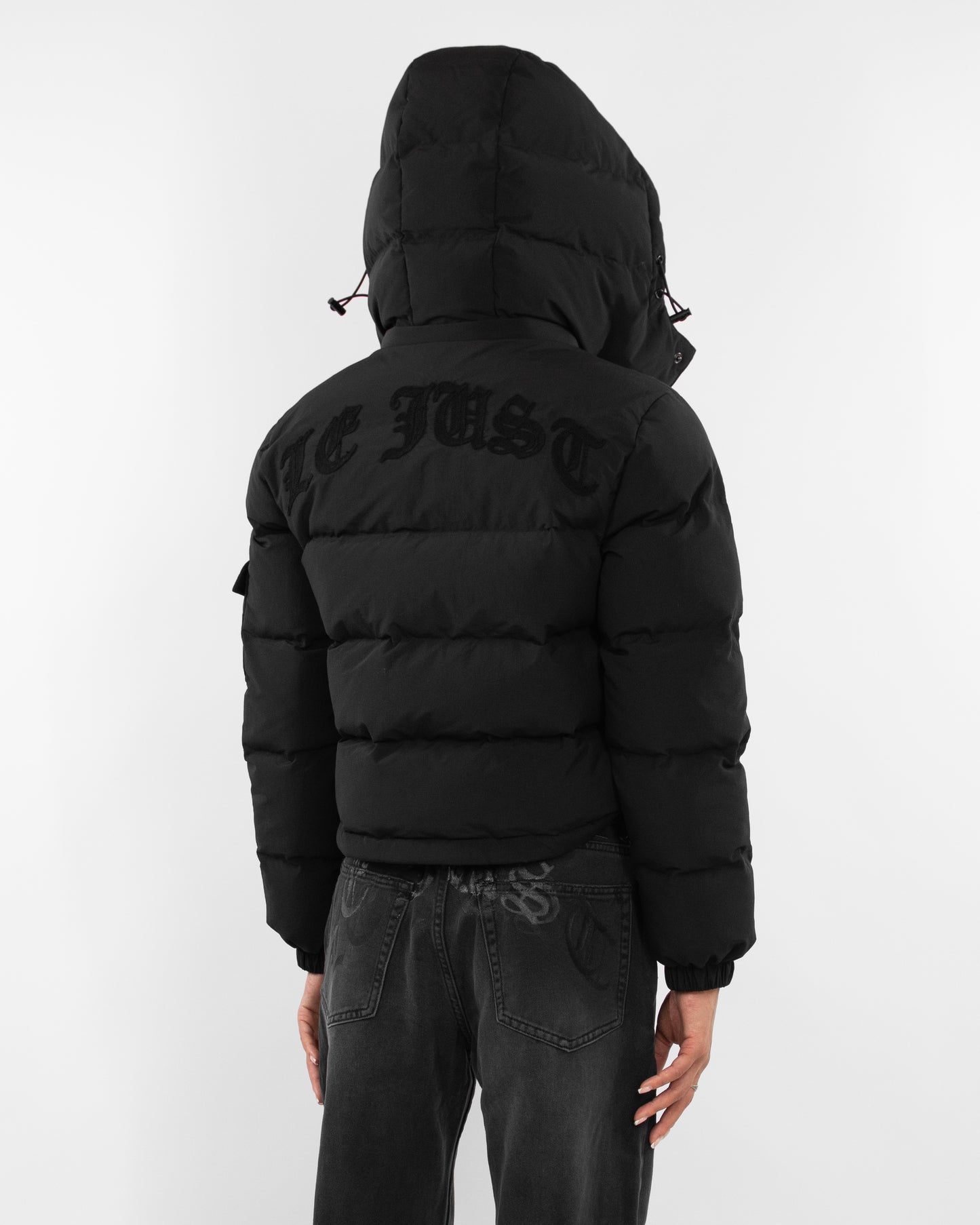 Black Cropped Puffer Jacket