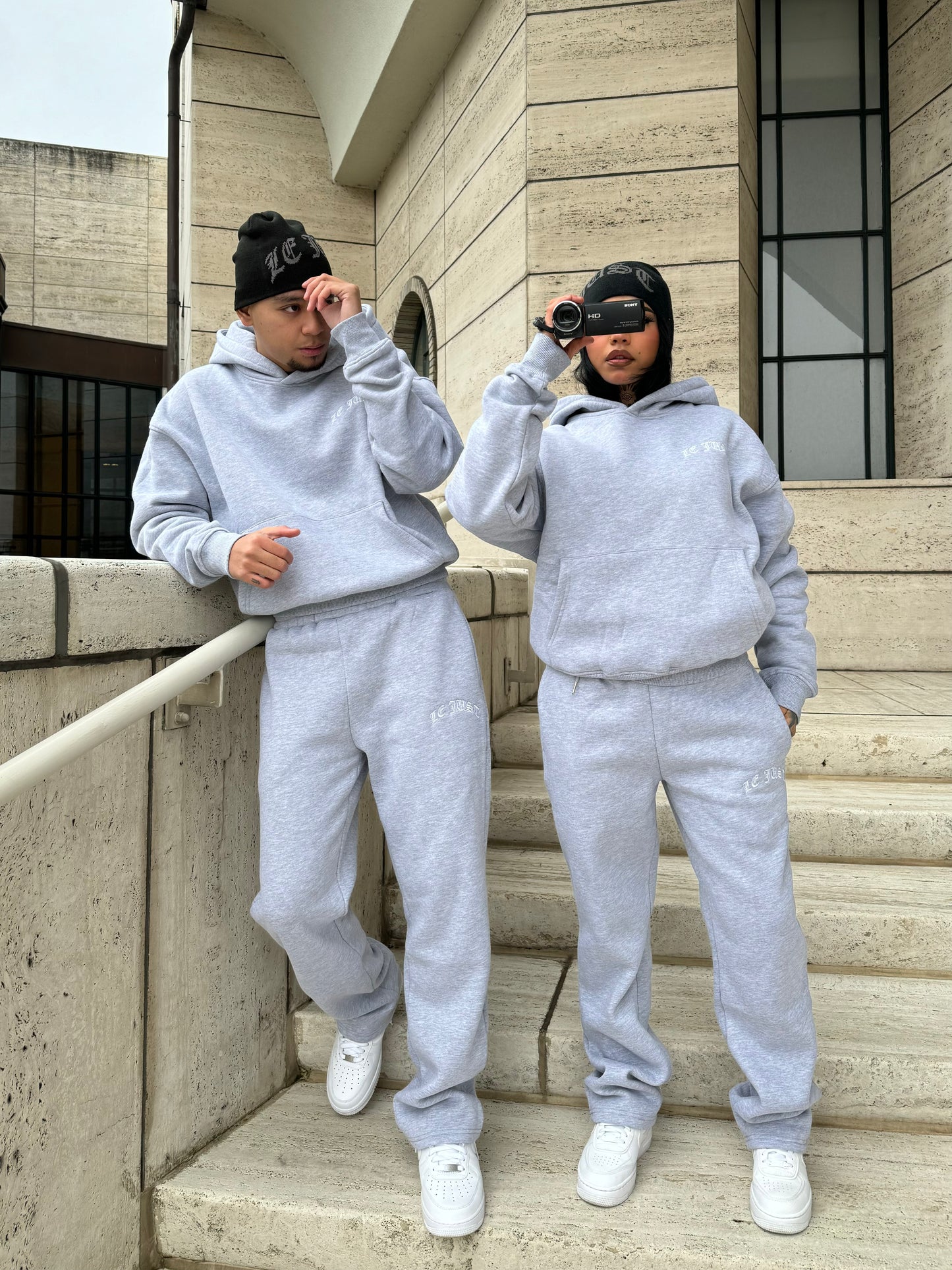 Monogram Hoodie - Light Grey