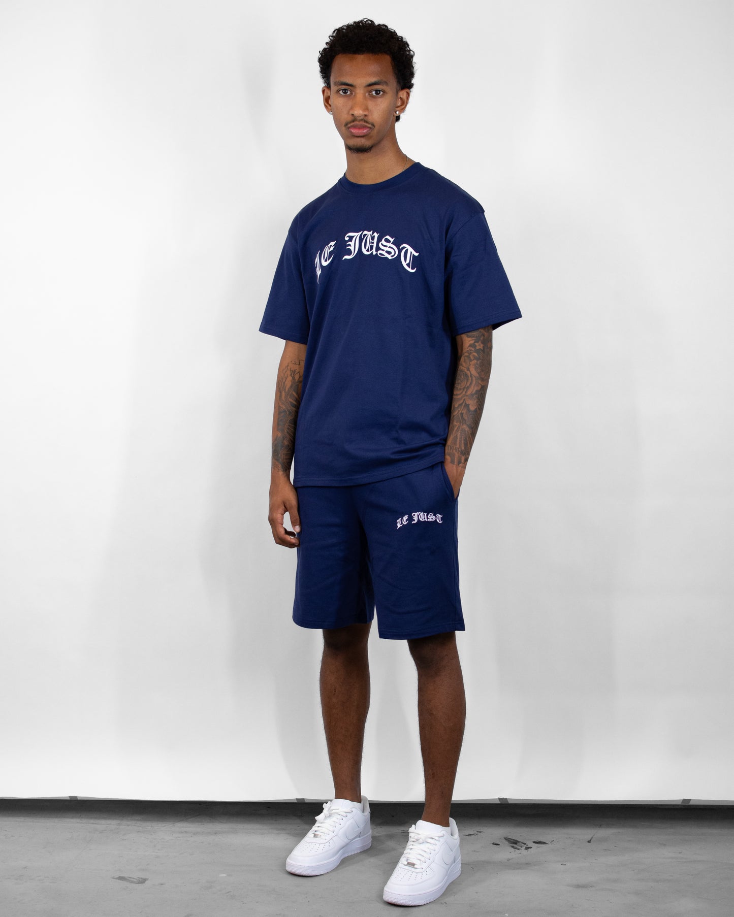 Monogram Tee - Navy/White
