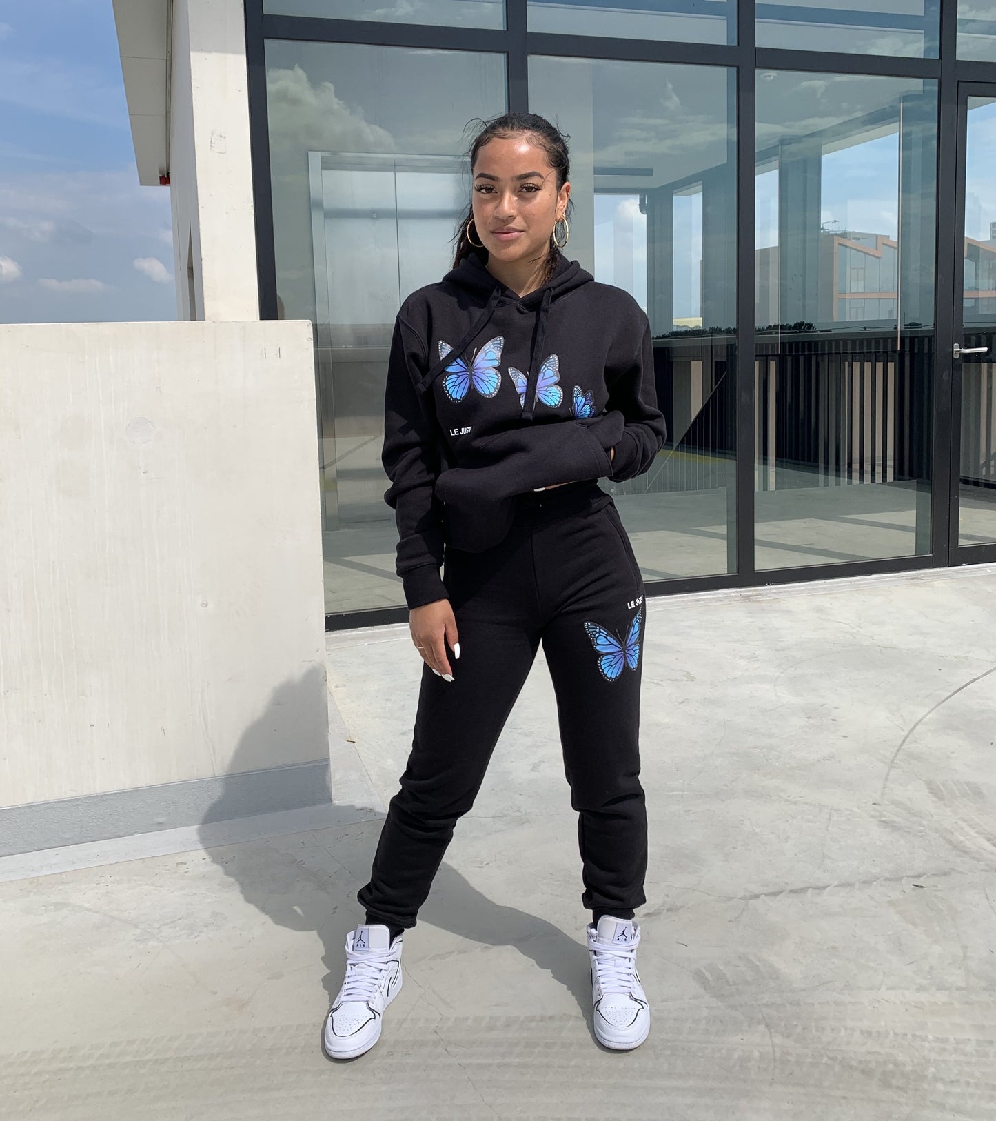 Butterfly Hoodie Black