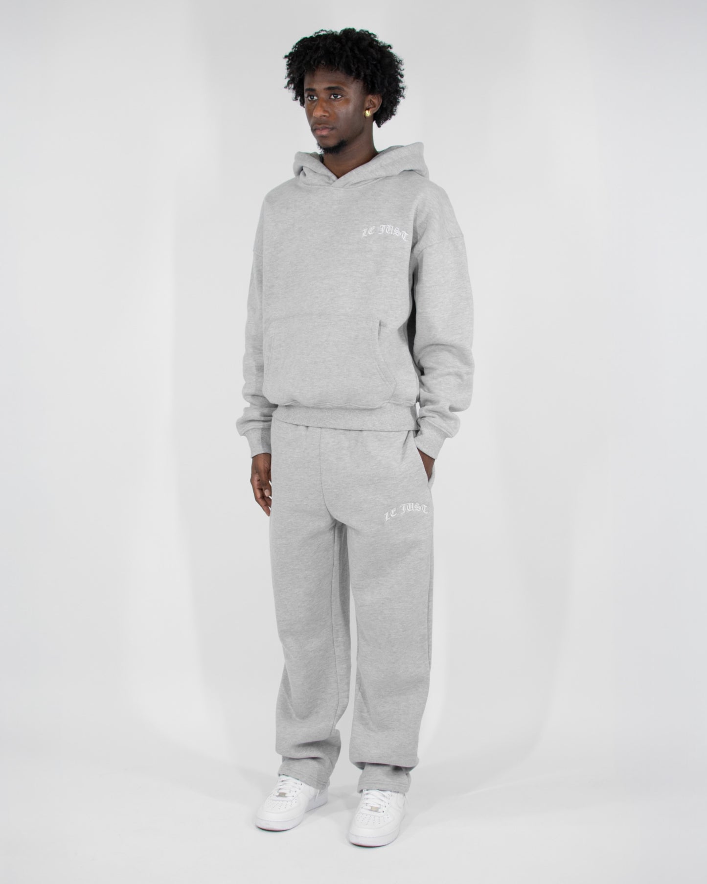 Monogram Straight Leg Joggers - Light Grey