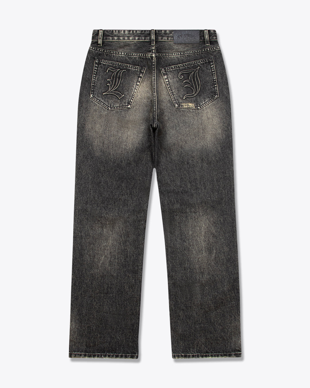 Embossed Black Washed Jeans