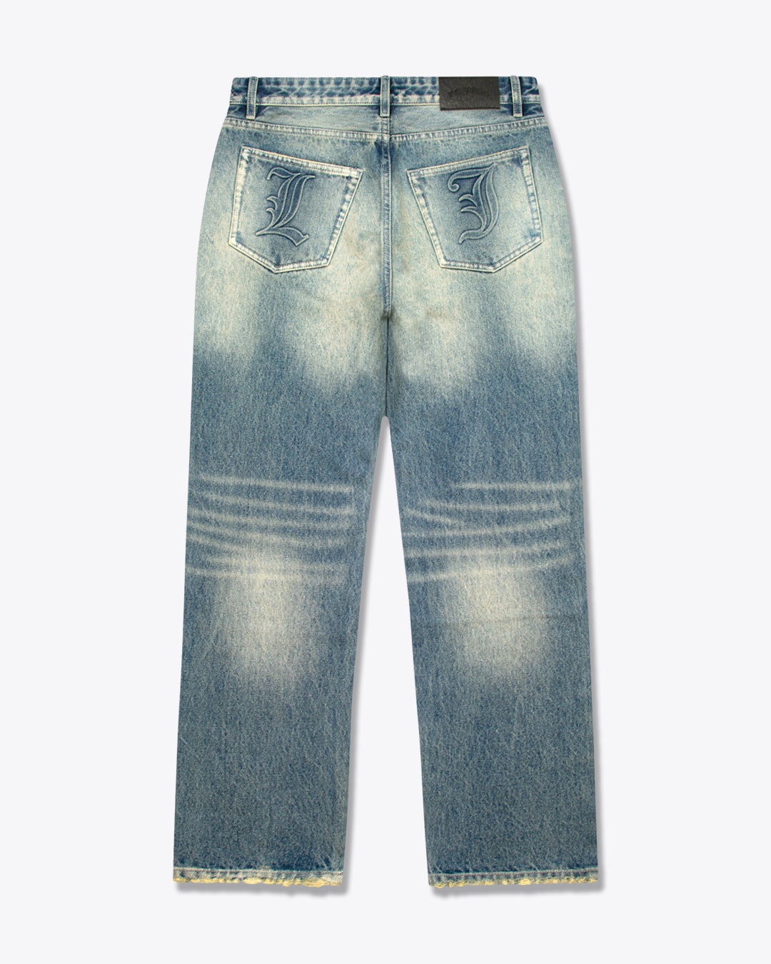 Embossed Blue Washed Jeans