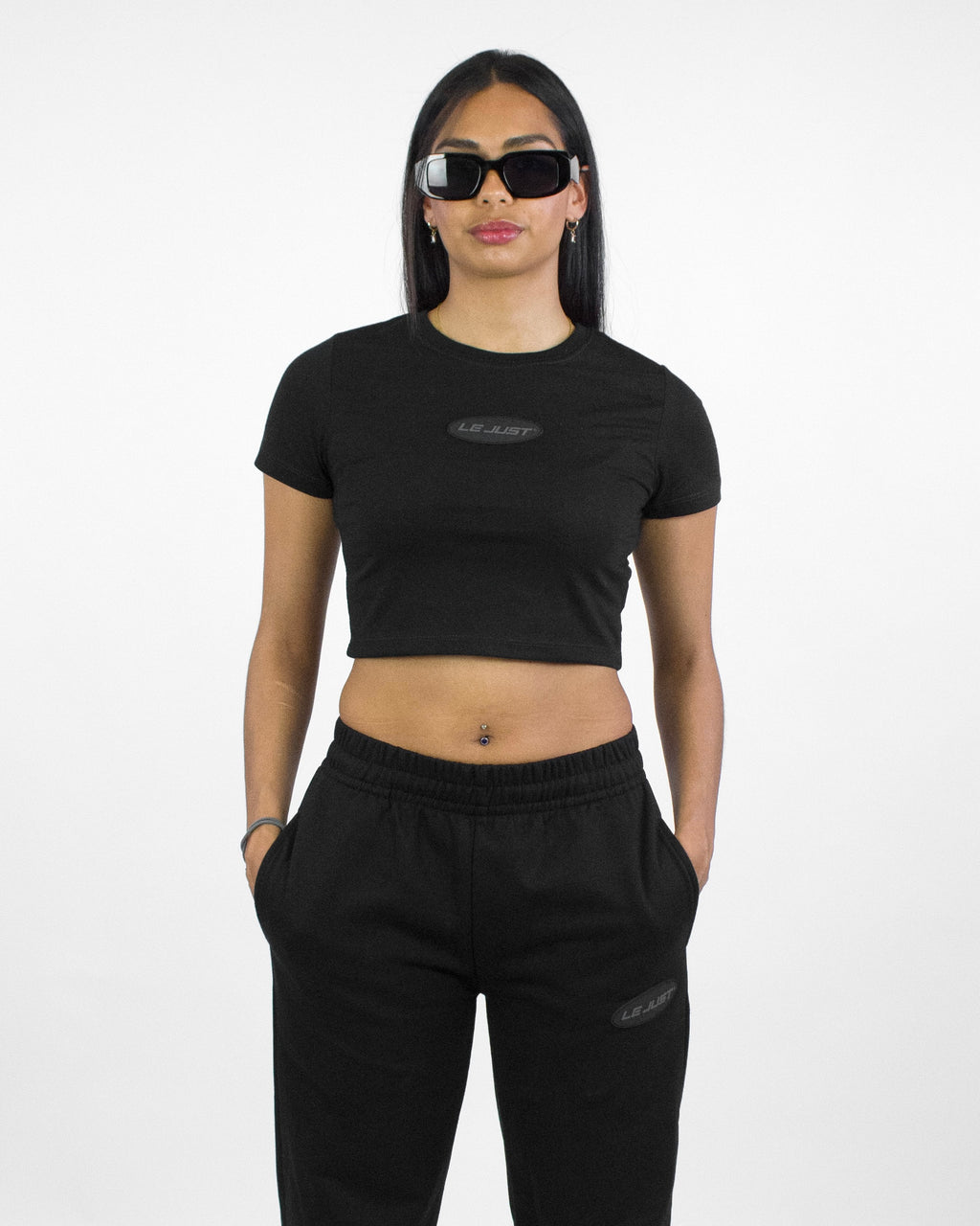Black Cropped Tee - Patch