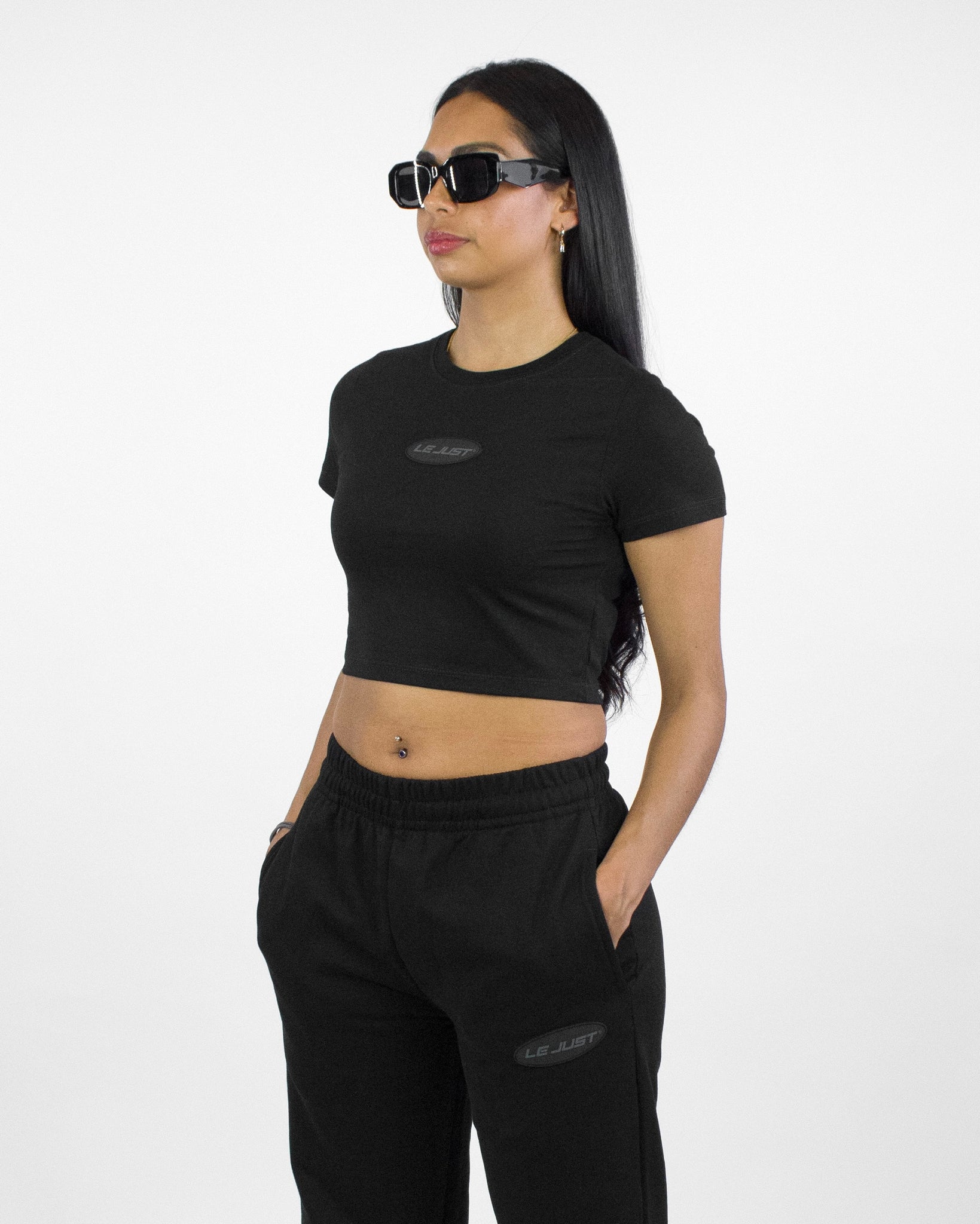 Black Cropped Tee - Patch