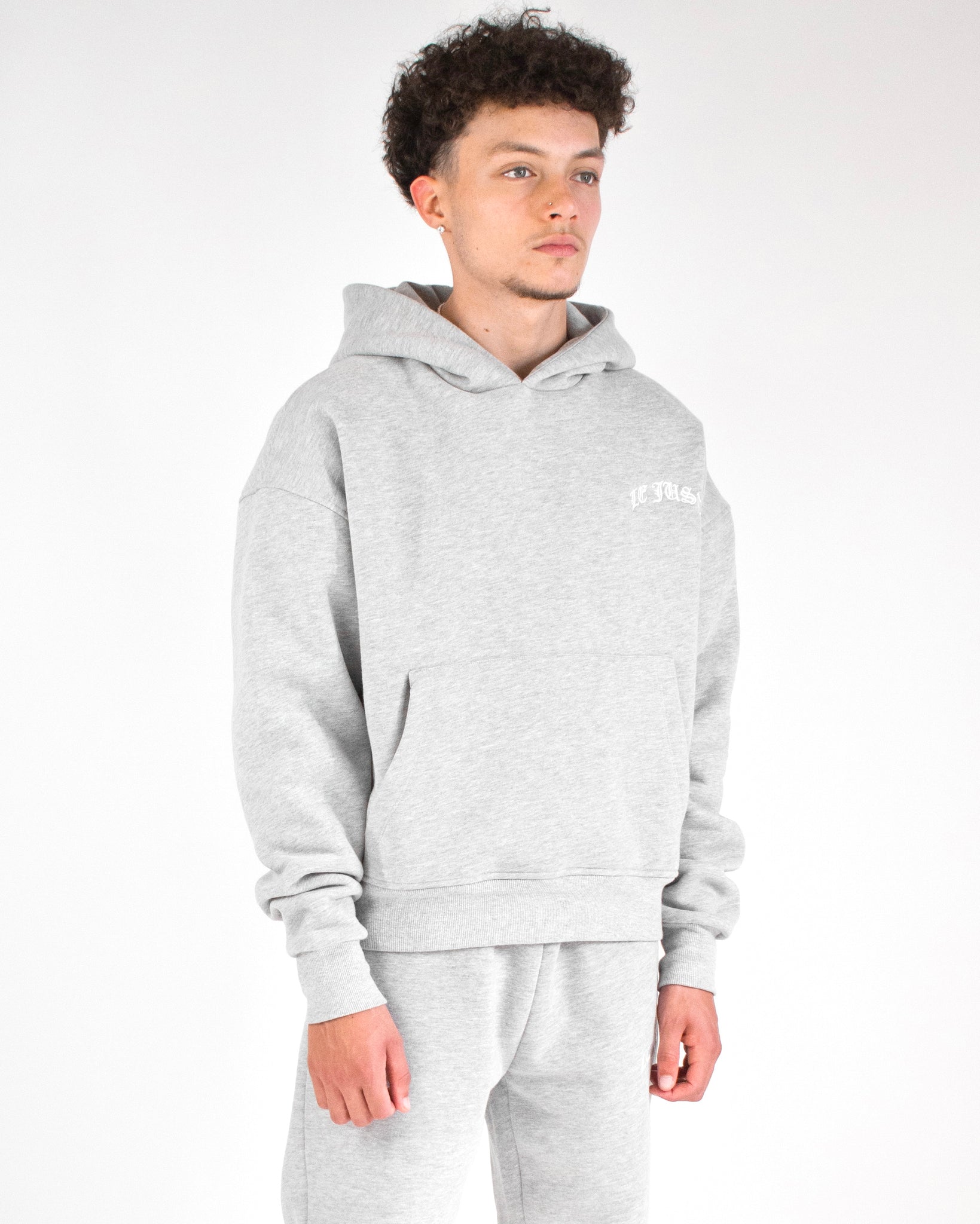 Monogram Hoodie - Light Grey
