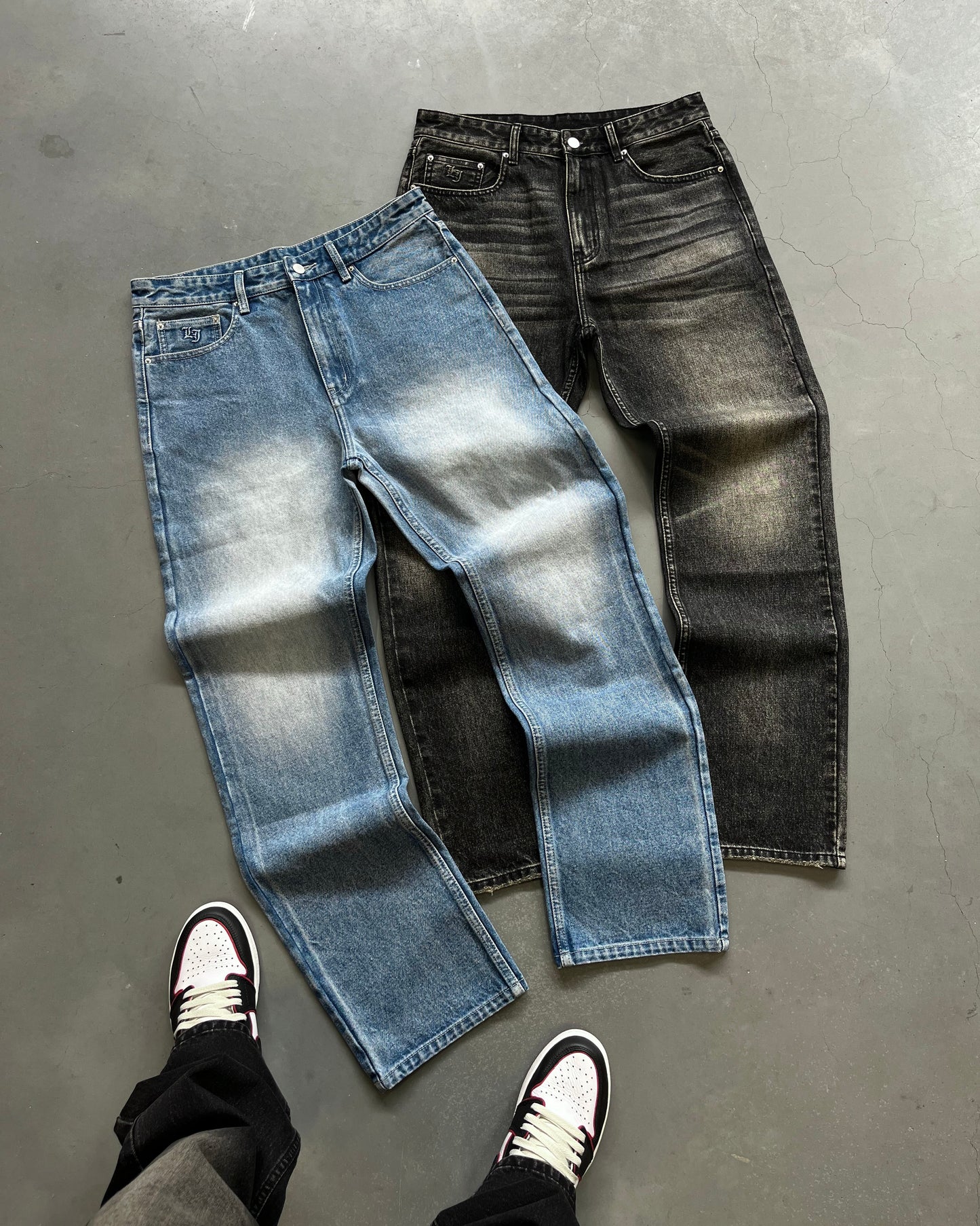 Embossed Light Blue Jeans