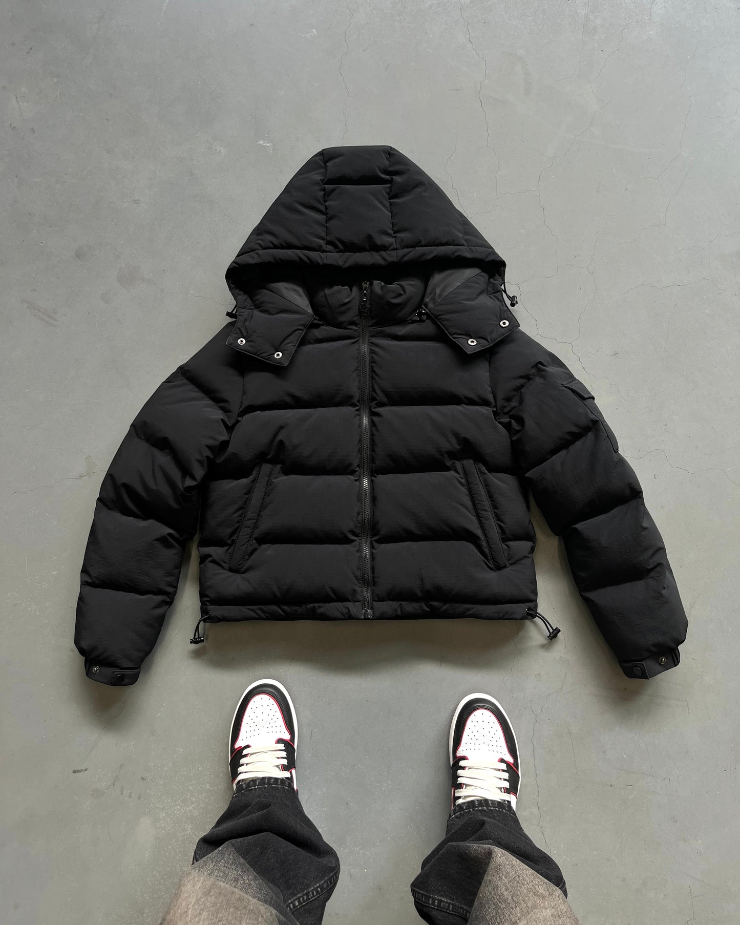 Black Cropped Puffer Jacket