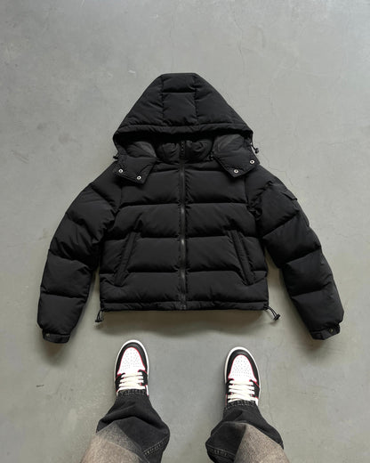 Black Cropped Puffer Jacket