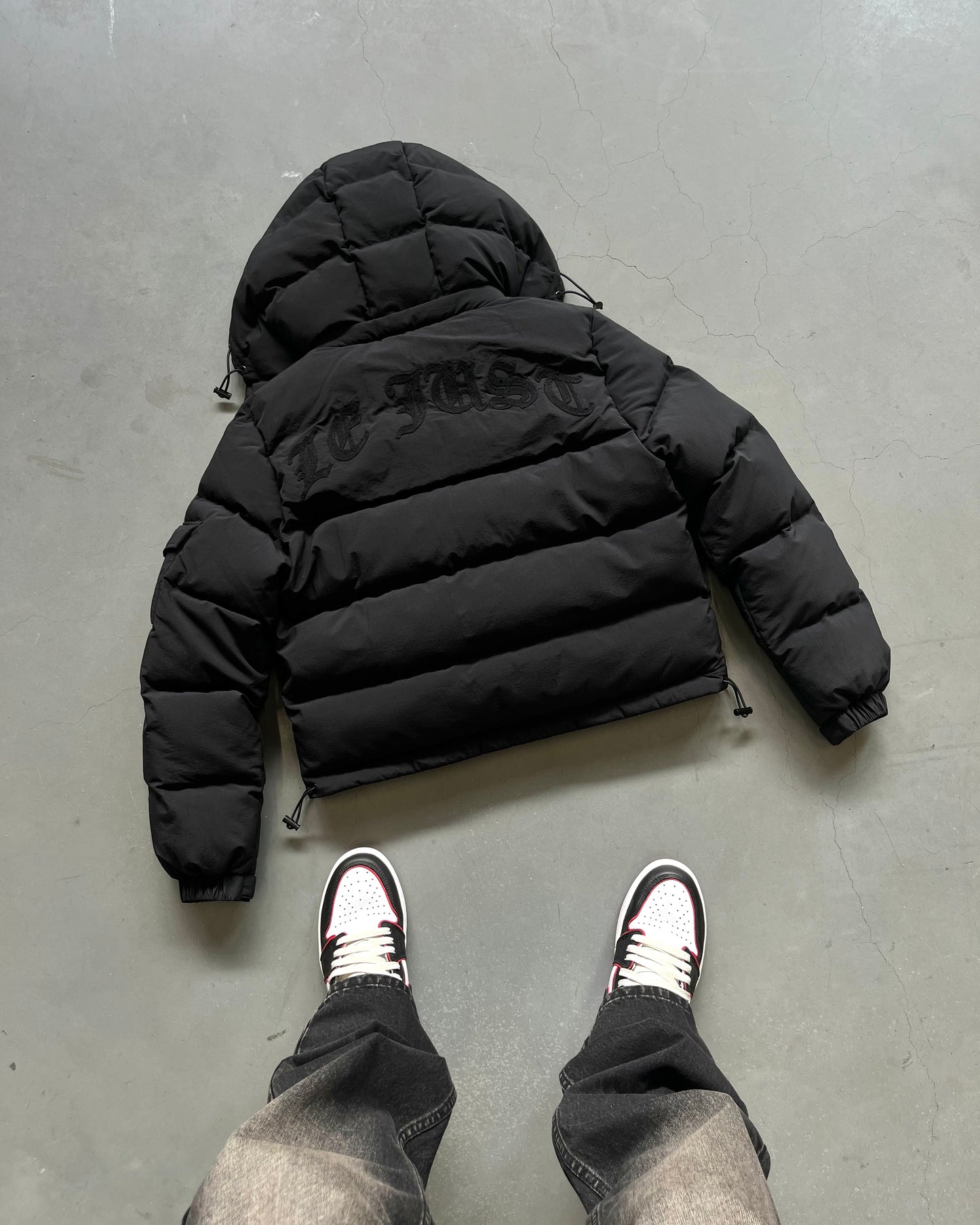 Black Cropped Puffer Jacket