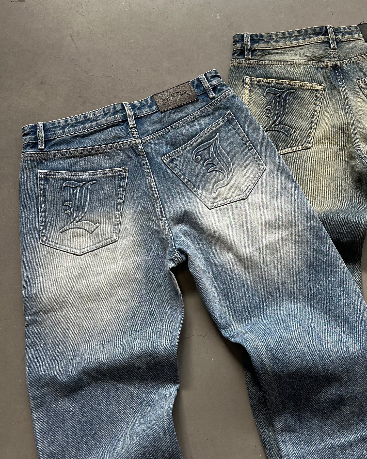 Embossed Light Blue Jeans