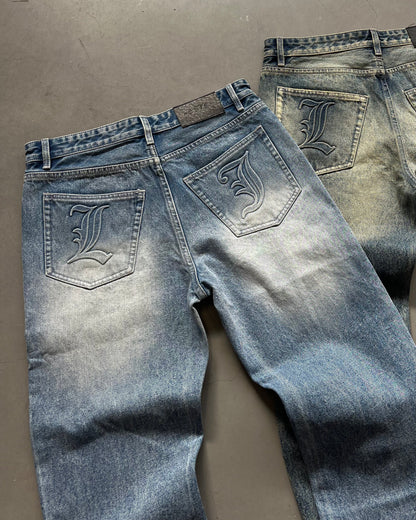 Embossed Light Blue Jeans