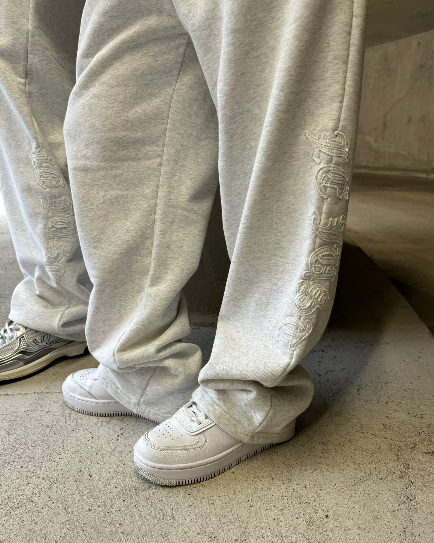 Monogram Joggers - Heather Grey