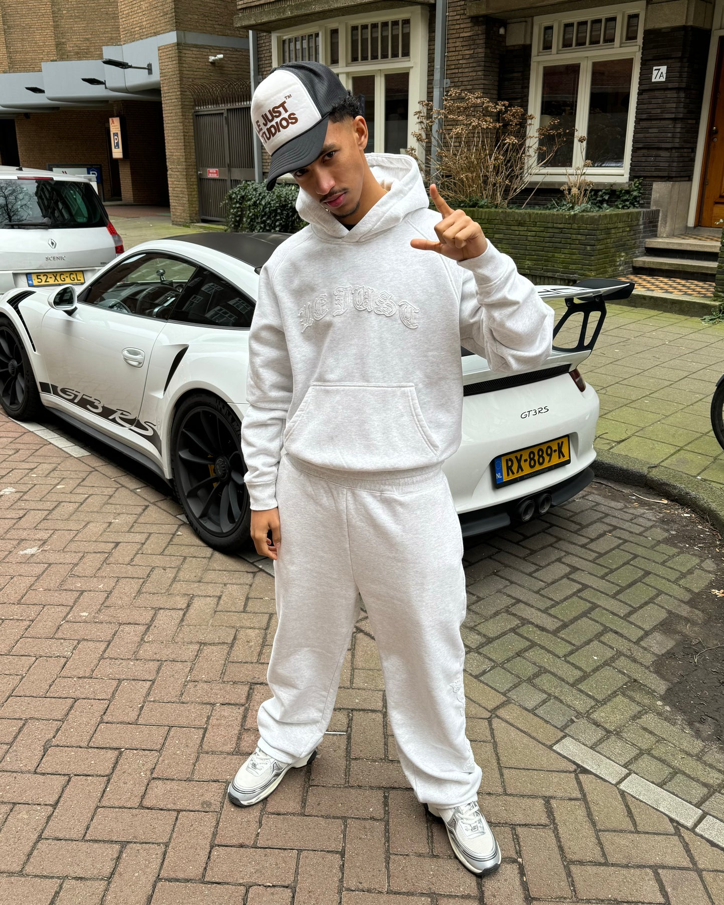 Monogram Joggers - Heather Grey