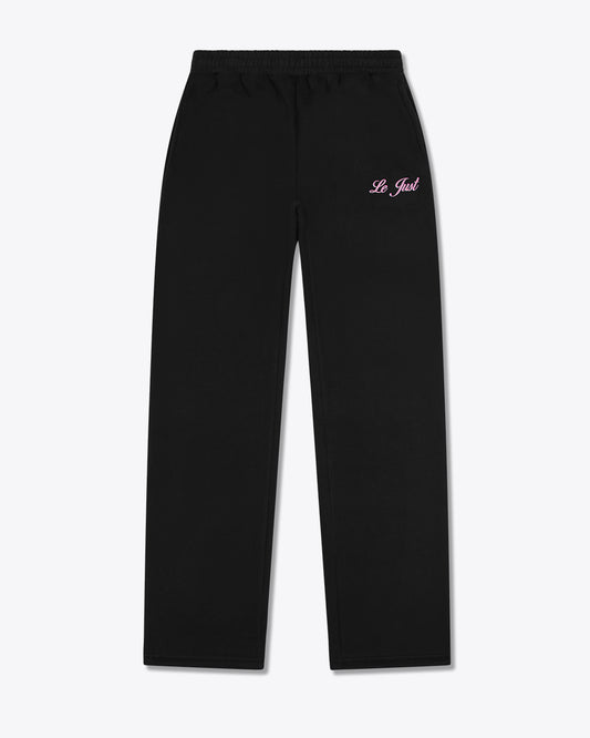 Straight Leg Joggers - Black/Pink