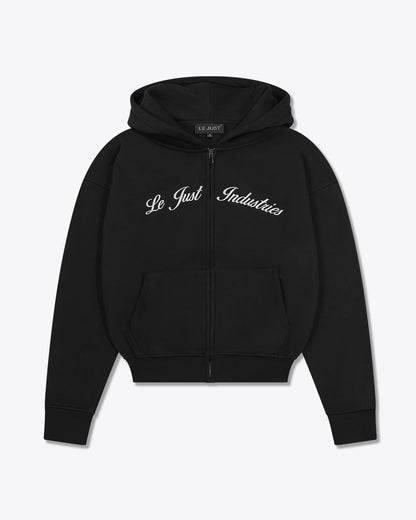 Zip Hoodie - Black/White